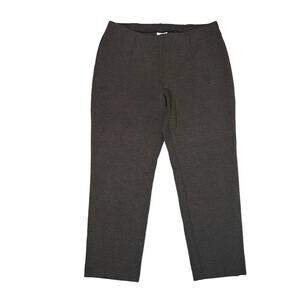 J. Jill	 Size LP Slim Fit Ponte Knit Micro Diamond Print Brown Dress Pants Grey